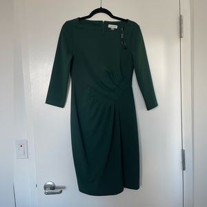 Calvin Klein Green Crepe Sheath Dress Size 4